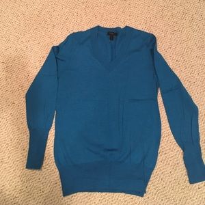 Jcrew turquoise merino v neck